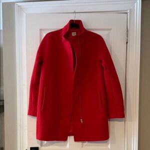 J. Crew Vibrant Red Wool Blend Winter Coat